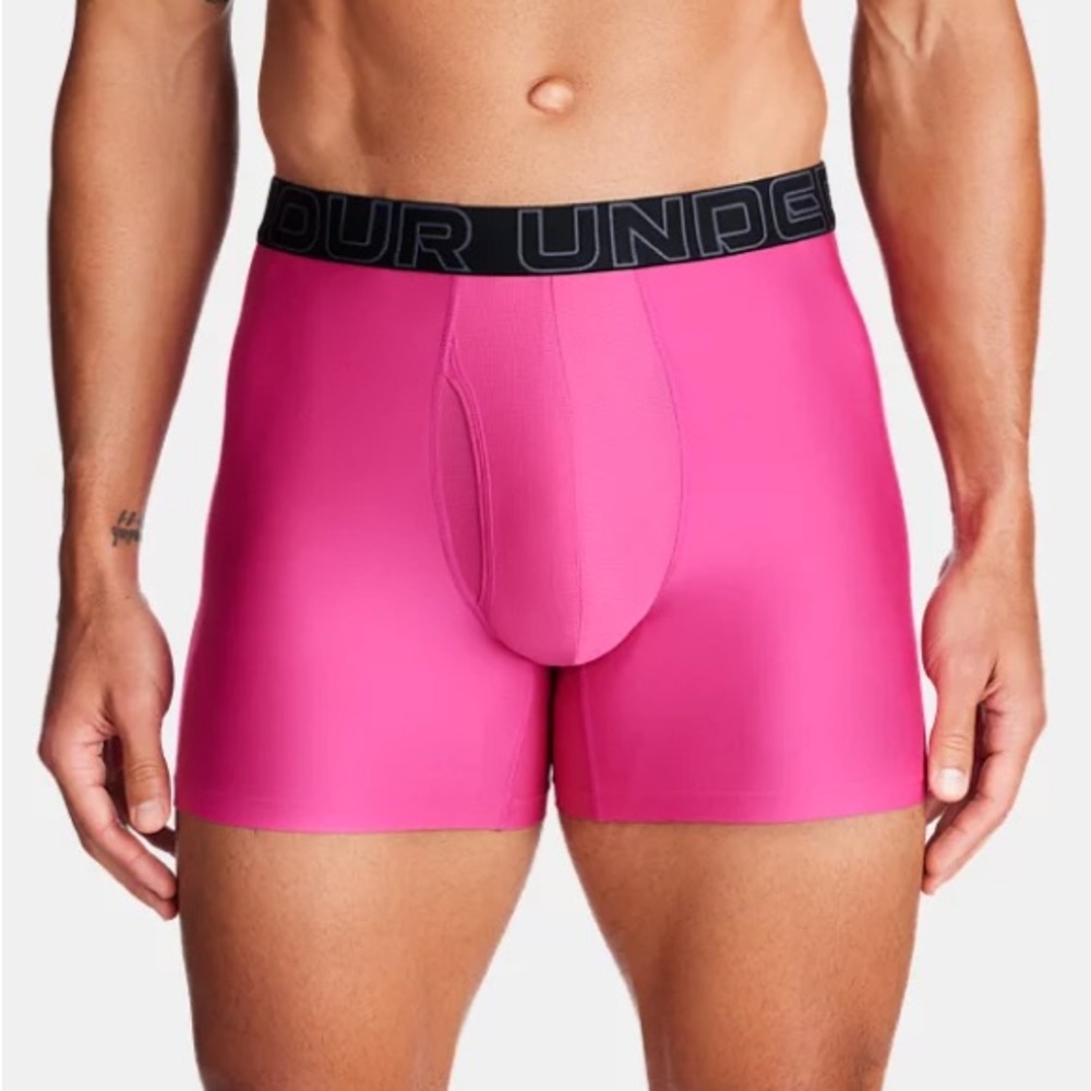 Under Armour - Men's UA Performance Tech 6" Boxerjock - Pink - Medium